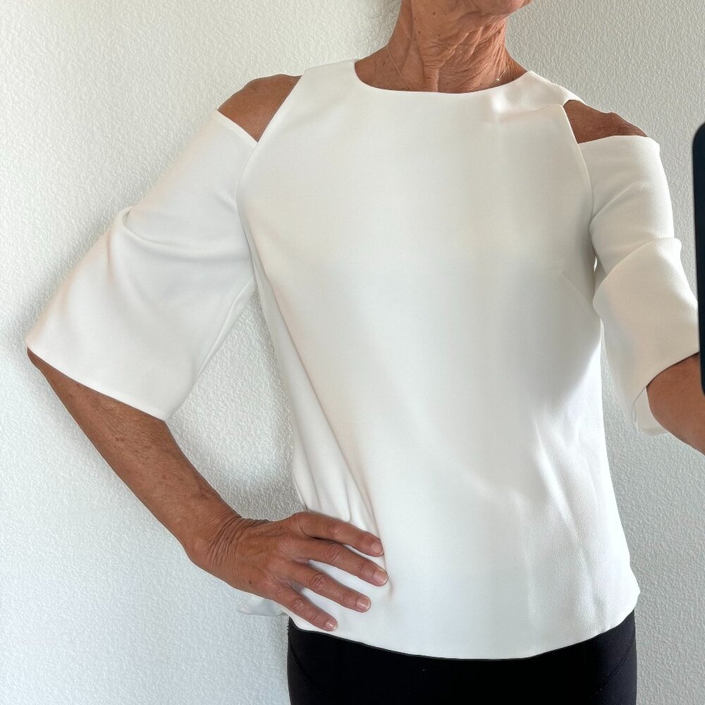 Ted Baker cream cut out shoulder top